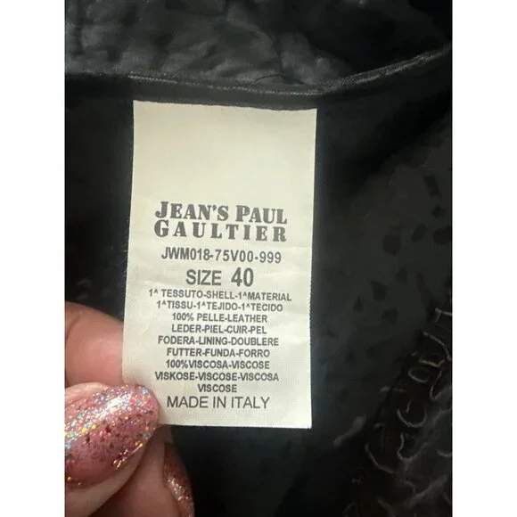 Jean Paul Gaultier Black Textured Blazer Jacket Embossed Pattern Button Details
